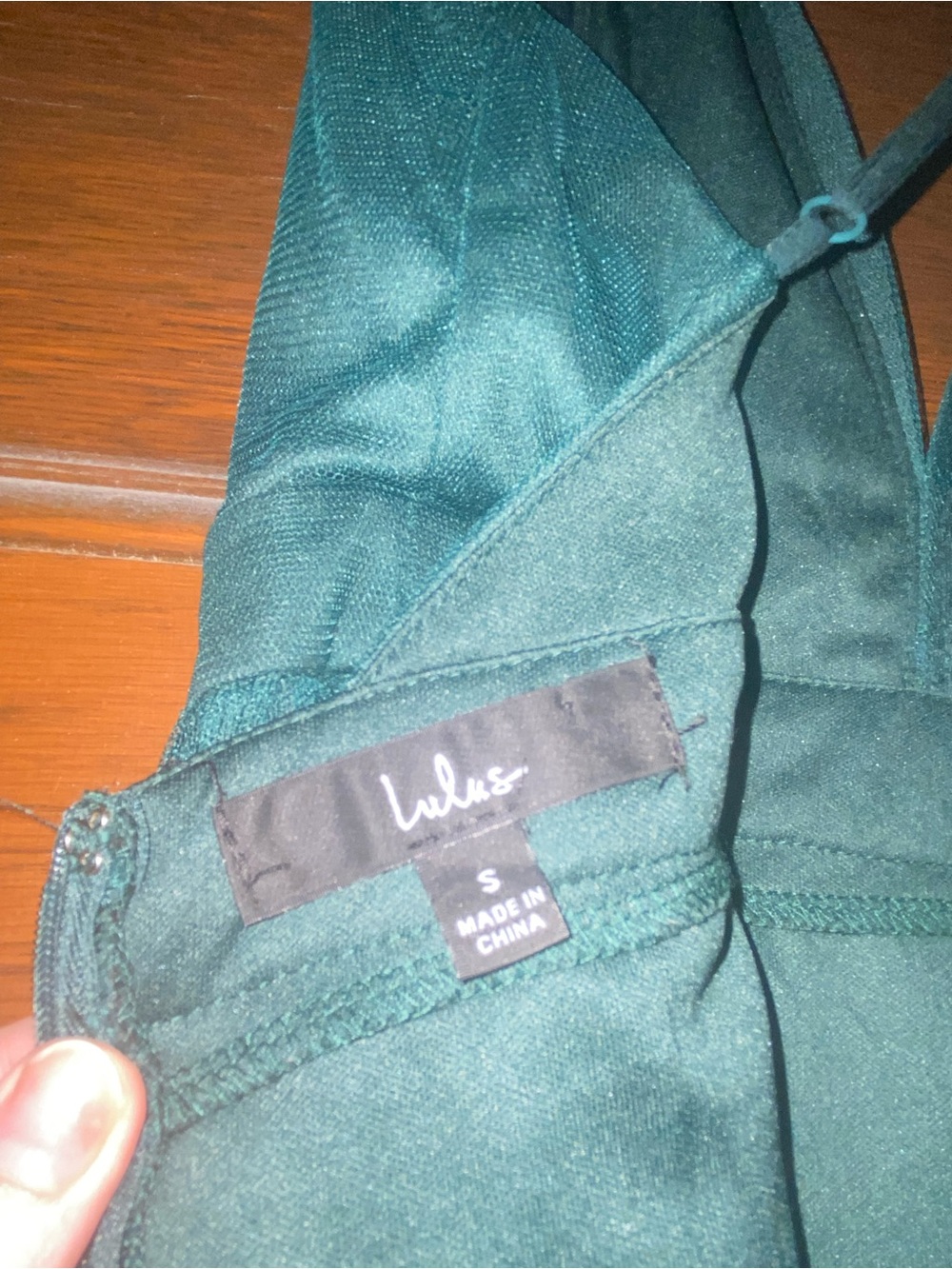 Lulu's Dark Teal Deep V Tulle Gown - Picture 4 of 4